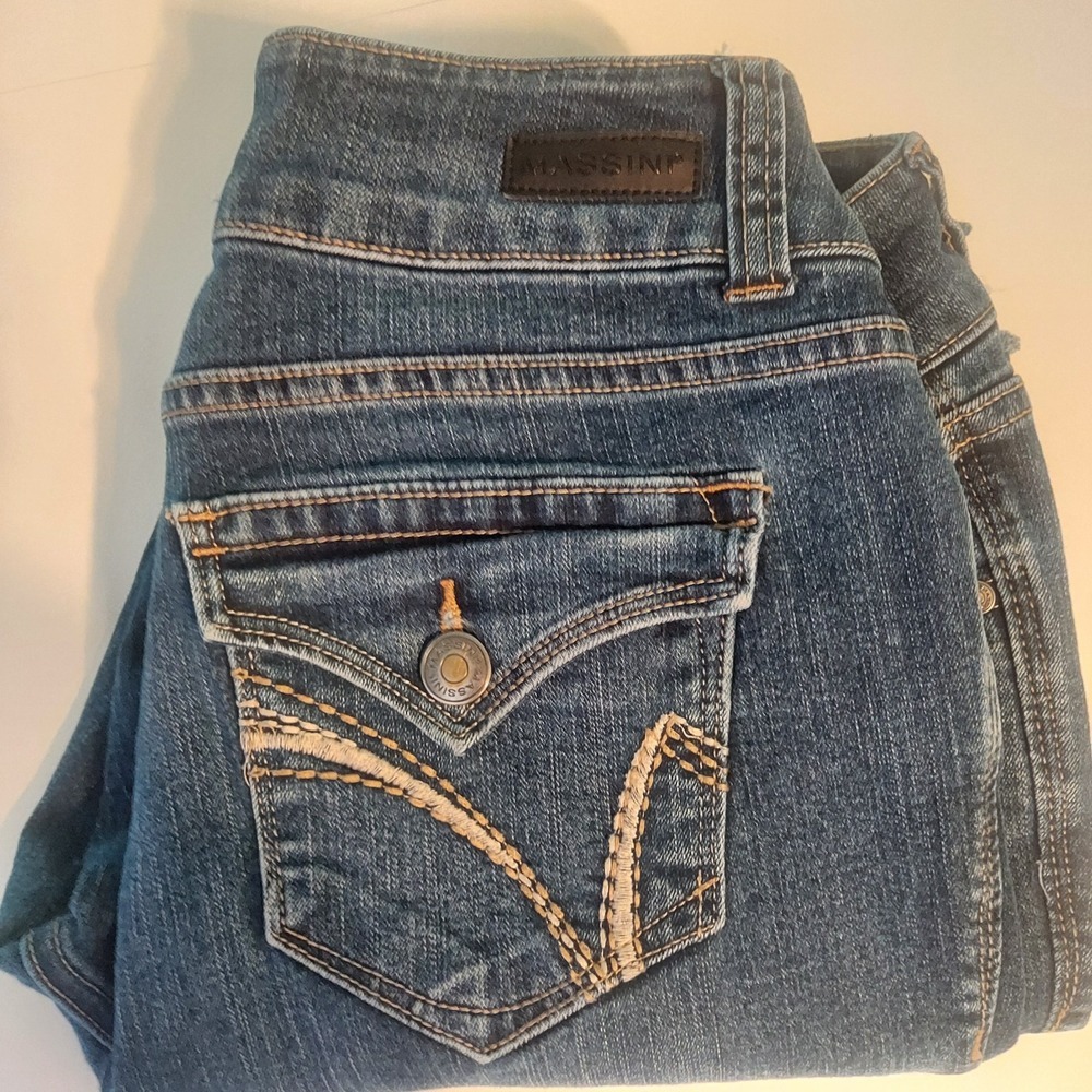 MASSINI WOMEN'S‎ Size 8 DENIM BLUE JEANS CURVY BOOT CUT 48711
